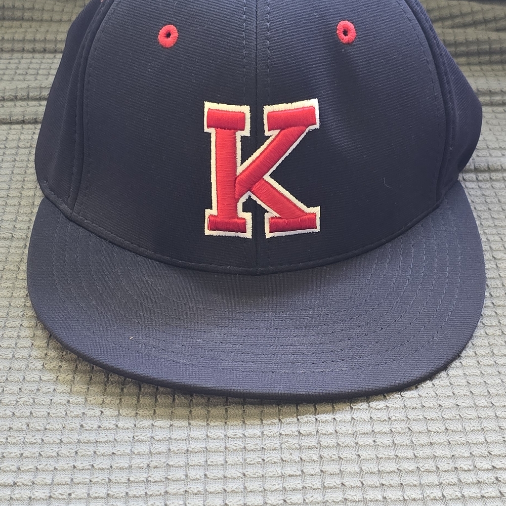 Navy Blue Cap with Red 'K' Embroidery